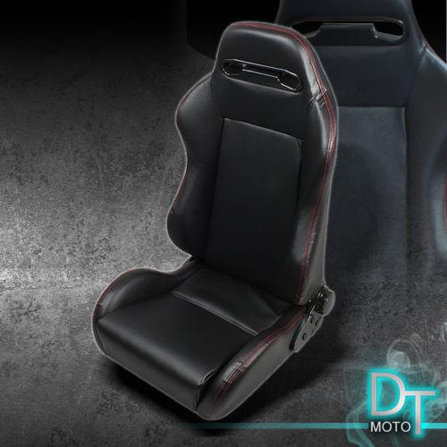 One type s sport double adjuster reclinable red stitch racing seat w/slider