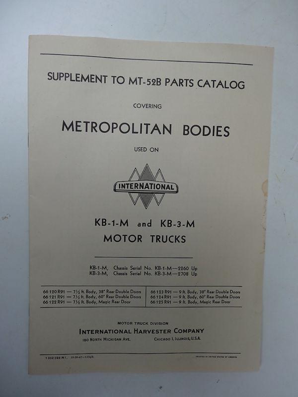 Purchase MT52B parts Catalog Sup iH Metropolitan bodies KB1M 3 Motor
