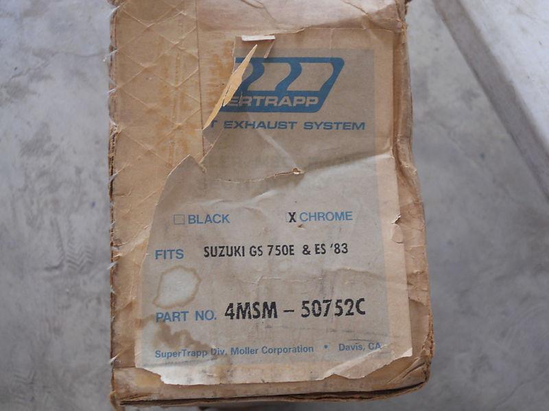 Nos supertrapp chrome muffler megaphone suzuki 1983 gs750e gs750se 4msm-50752c