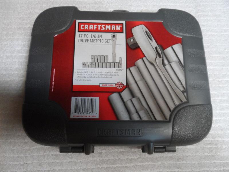 Craftsman usa socket usa set metric mm 1/2" drive, 12pt, 17pcs - part # 34852