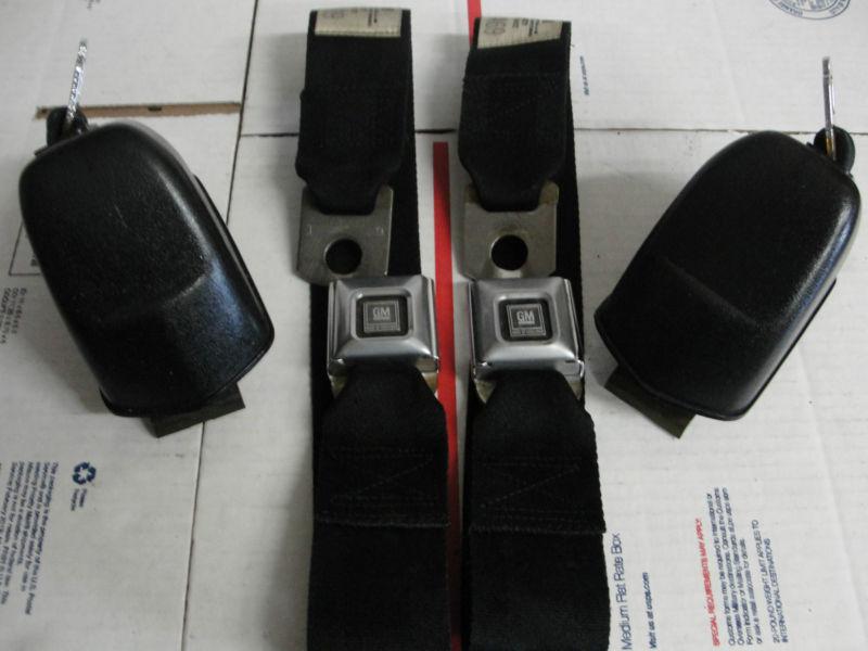  68 69 71 gto chevelle olds buick black deluxe front retractor seat belts set 