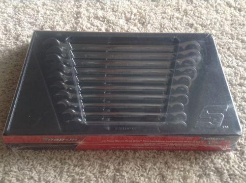 Snap on 10 piece metric flank drive plus ratcheting wrench set soexrm710