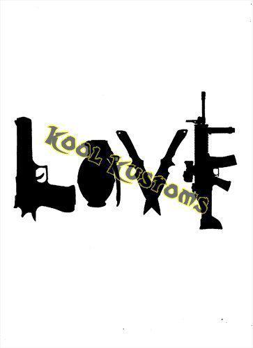 Vinyl decal sticker love guns...gun rights....nra...car truck window