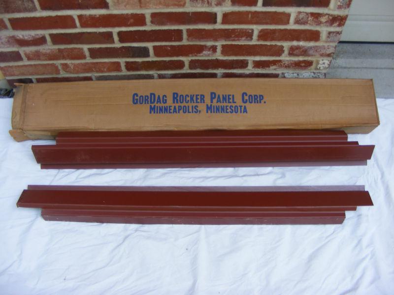 Vintage chevy 56/57 replacement rocker panels, pair, l&r nos gordag brand primed