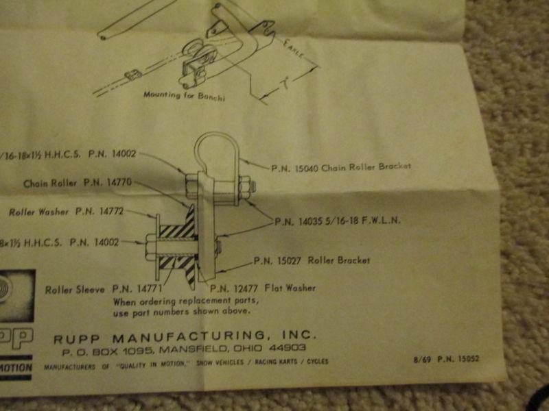 Purchase NOS Rupp chain roller kit, bonanza taco speedway mini bike vintage minibike in Girard