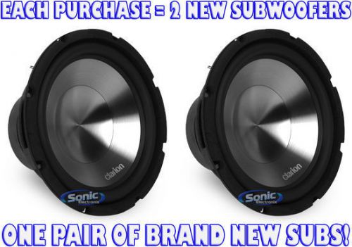 2) clarion wg2520 300w rms 10" single 4 ohm wg series car subwoofers