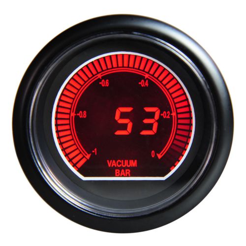 Universal 2.5&#034; smoke-tinted racing 60mm vacuum ratio gauge meter blue shift lcd