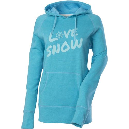Divas snowgear love snow womens pull over hoodie aqua/blue