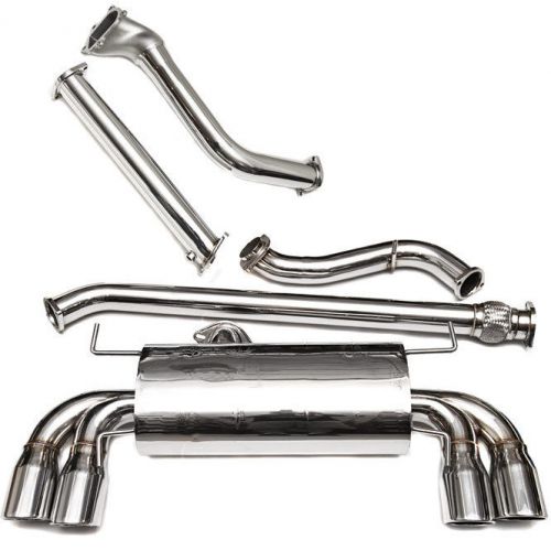 Turbo xs gt 3&#034; catless turboback exhaust w/ polished tips for 2008-14 subaru sti