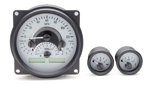 1955-1986 jeep gauges dakota digital gauge cluster cj vhx-55j silver white light