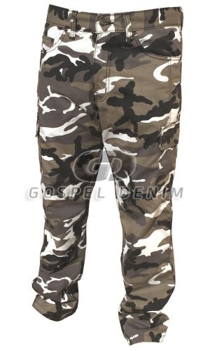 Motorbike camouflage cargo style jeans trouser with ce armor