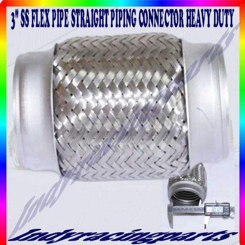 3" ss flex pipe straight piping connector heavy duty fits honda civic mazda