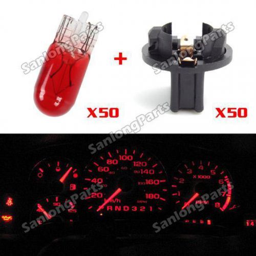 50x red t10 wedge in miniature base bulb light instrument panel cluster lamp
