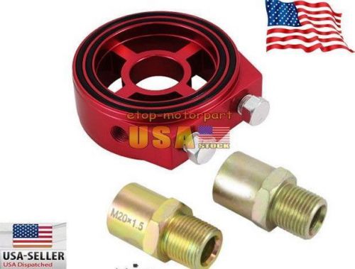 M20 x1.5 oil filter pressure cooler sandwich plate adapter sensor red