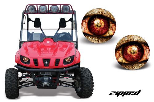 Amr head light eye graphic decal cover yamaha rhino 660/700/450 se parts zipped