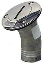 Angled stainless gas fill deck plate for 1-1/2" hose 