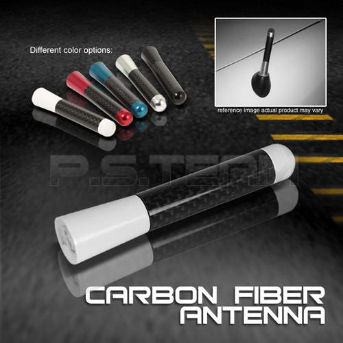 Real carbon fiber overlay/white car radio 3" antenna upgrade w/adapters