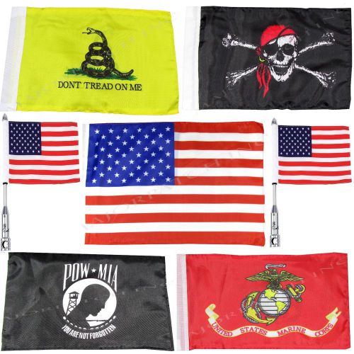 Motorcycle flags double stitched &amp; sided 6x9 10x15 usa pow mia usmc gadsden