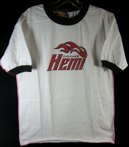 Dodge hemi men's white short sleeve t-shirt size med official dodge apparel