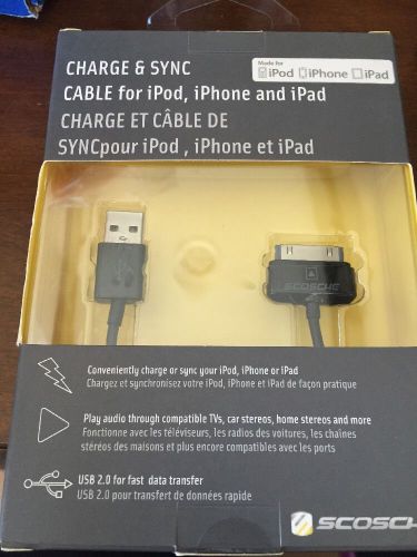 Scosche ipusbk2 (black) 2.0 usb to ipod 30-pin cable