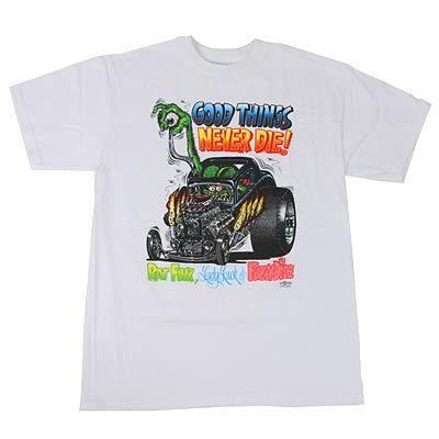 Ghh t-shirt cotton ed roth-rat fink "good things never die" logo white men's 3xl