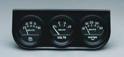 Autometer gauge kit auto gage console 2 1/16" water temp voltmeter oil psi kit
