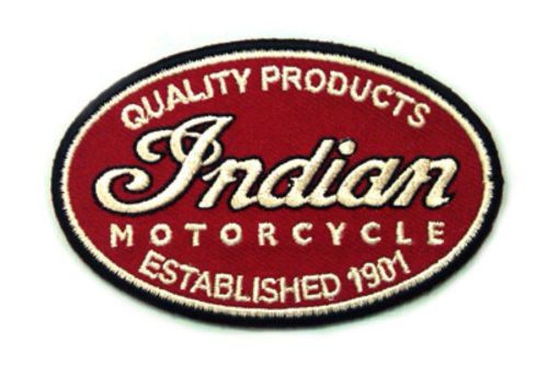 Indian motorcycle quality products patch oval iron and sew on 3&#034; x 1.9&#034;