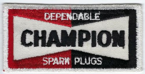 Champion spark plugs racing patch 4-1/8 inches long size vintage embroidered