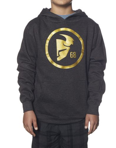 Thor gasket youth pullover hoodie charcoal gray/gold