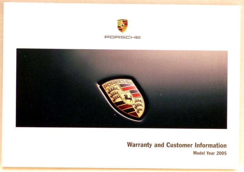 2005 porsche warranty info booklet