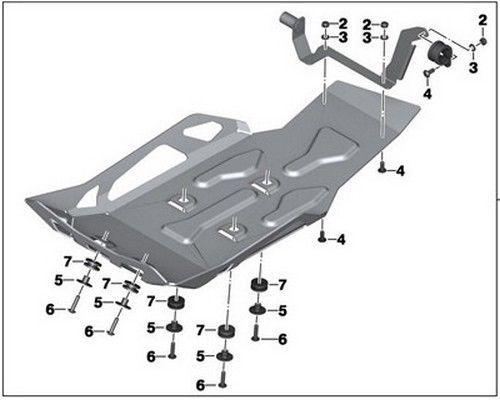 Bmw genuine motorcycle enduro aluminium engine guard set r1200gs k50 77148533747