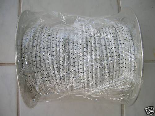 1/4 x 50ft bungee shock cord white/black