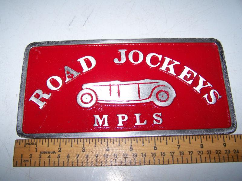 Road jockeys  mpls.  car club plaque