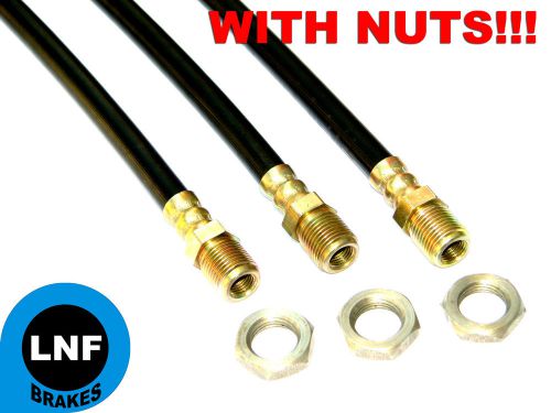 39-48 morris 8 eight series e, ten 10 series m - brake hose set x3 (2fr+1rr)