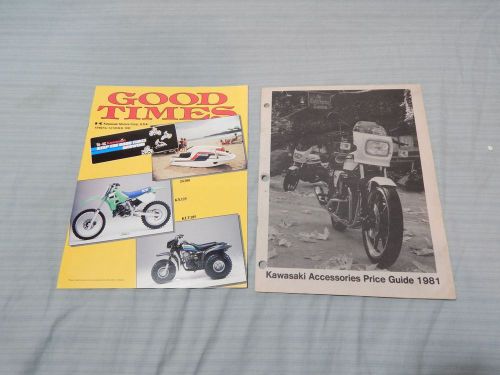 1985 kawasaki good times dealer magazine &amp; 1981 accessories price guide