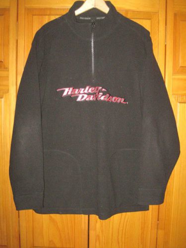 Harley davidson motorcycles fleece pullover sweatshirt black men&#039;s l