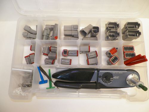 350pc gray deutsch dt installer kit hdt-48-00 crimping tool harley cat and more