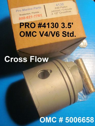 Piston kit - omc v4/v6 cyl. 3.5&#034; cross flow &#039;74 &amp; later pro #4130 (omc #5006588)