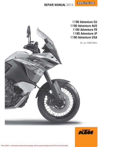 Ktm service manual 2014 1190 adventure usa / eu / aus / fr / jp