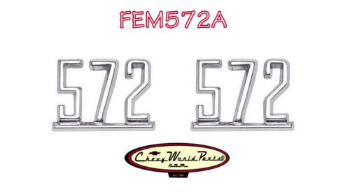 572 emblem pair, camaro, chevelle, nova, impala, el camino, truck, monte carlo