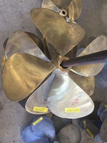 R/l 24x25 4-blade 2" bore bronze dynaquad boat propellers excellent