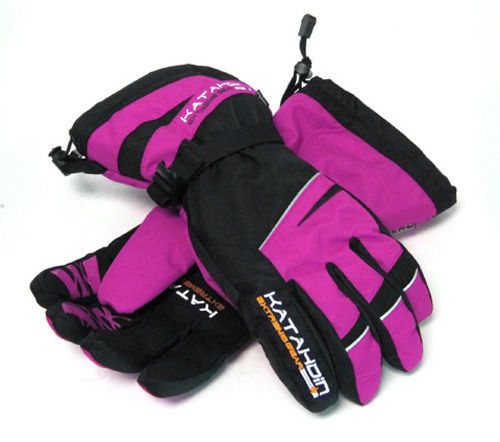 Katahdin team black hot pink waterproof cold weather snowmobile glove 2x-large