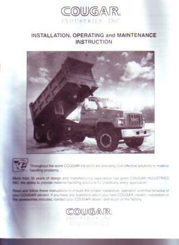 Cougar truck trailer vibrator installation parts maintenance manual
