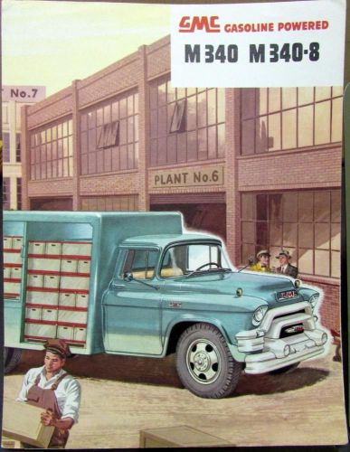 1955 gmc gasoline truck models m 340 &amp; m 340 8 original sales brochure folder