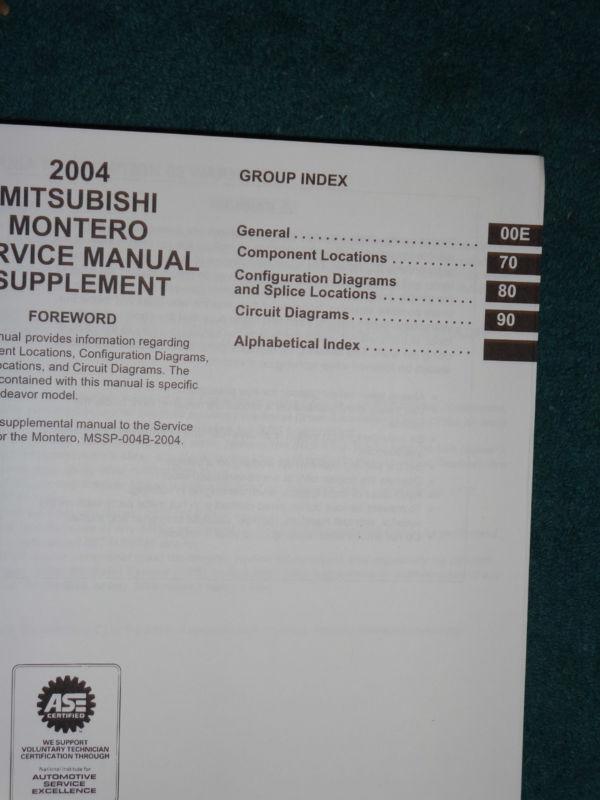 2004 MITSUBISHI MONTERO ELECTRICAL SHOP MANUAL / ORIGINAL SERVICE BOOK, US $24.50, image 3