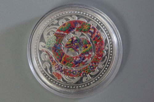 Silver plated medal chinese zodiac signs - year of the snake a