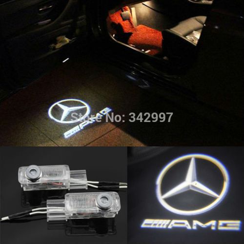 2x led door courtesy laser shadow lights for mercedes-benz ml-class w164 2005-11