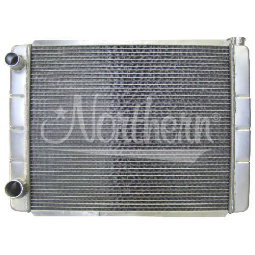 Universal double pass gm/chevy aluminum radiator 26&#034; x 19&#034; left conn. northern