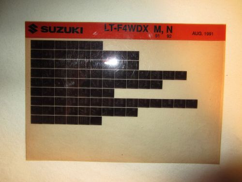 1991-1992 suzuki motorcycle lt fwdx m n microfiche parts catalog fwd x