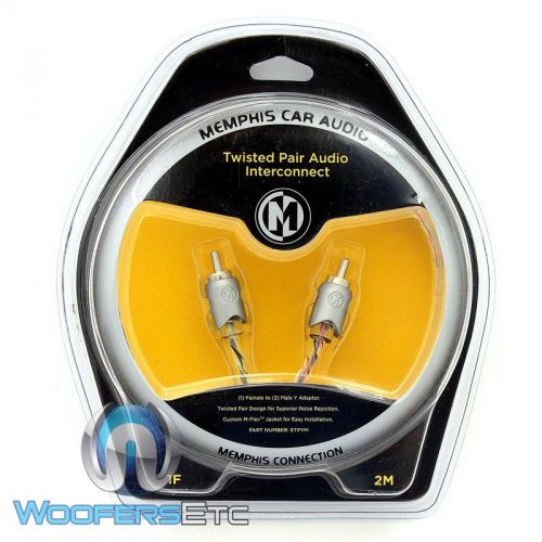 Memphis etp-ym 1-female to 2-male y-adaptor amplifier inter cable rca jack wire